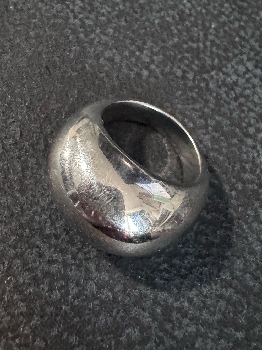 Polished Silver Dome Statement Ring - Classic Women's Jewelry size 8
